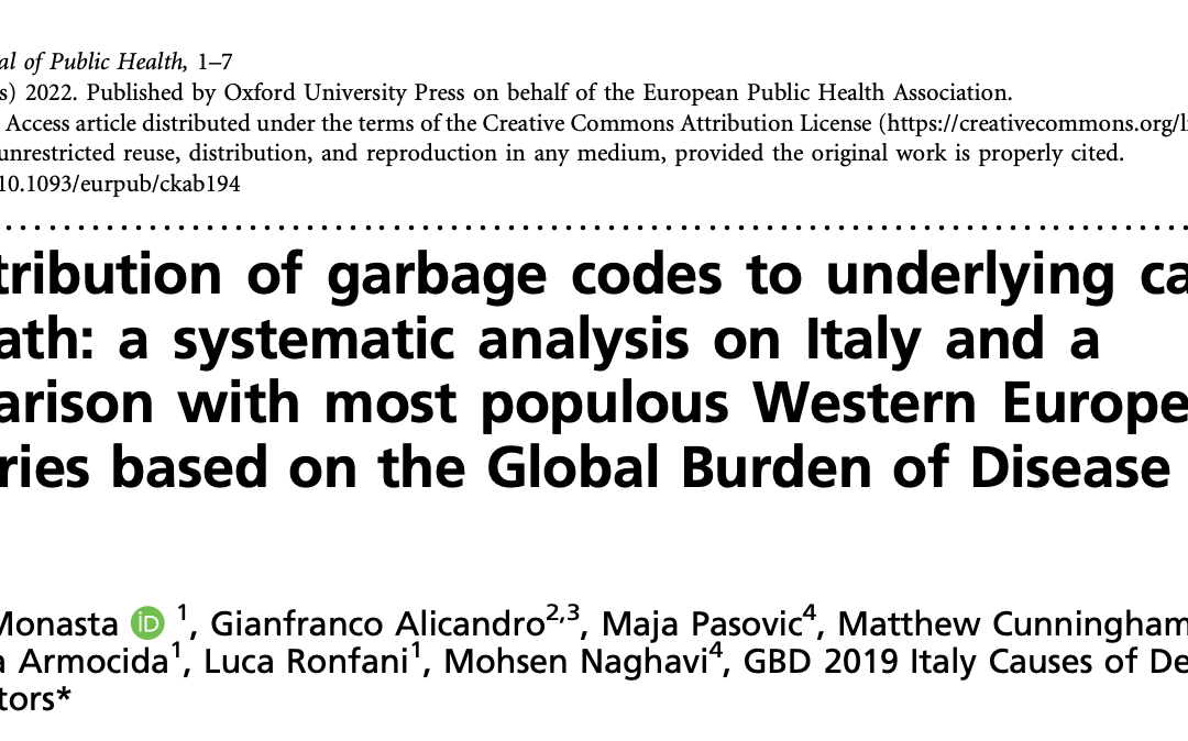Redistribution of garbage codes to underlying causes of death: a systematic analysis on Italy and a comparison with the most populous Western European countries based on the Global Burden of Disease Study 2019